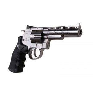 ASG Модель револьвера Dan Wesson 4" MB Silver, серебристый, CO2 версия (16181)